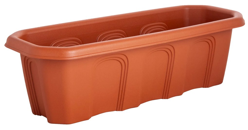 Floreira Polipropileno Antique Octogonal Terracota 60X23X18cm
