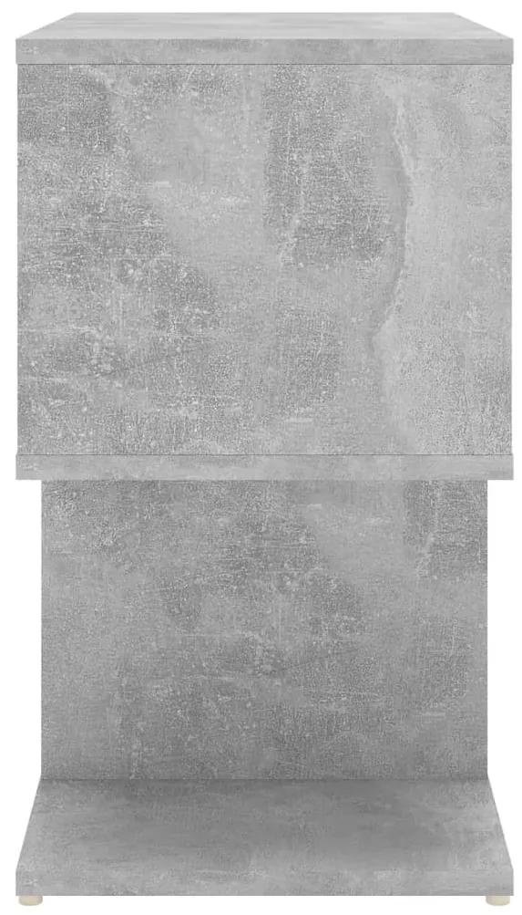 Mesa de cabeceira 50x30x51,5 cm contraplacado cinzento cimento