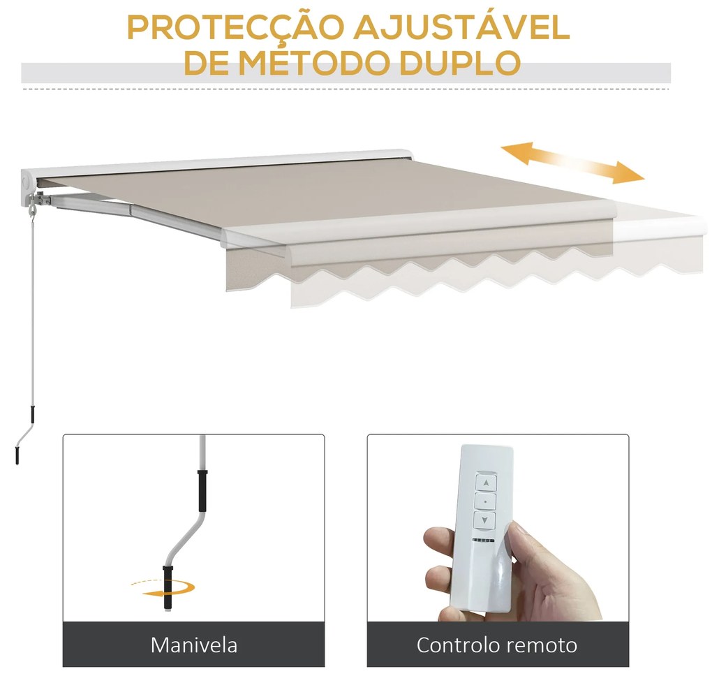 Toldo de Parede Retrátil Elétrico e Manual – Modelo Évora – 250x200 cm