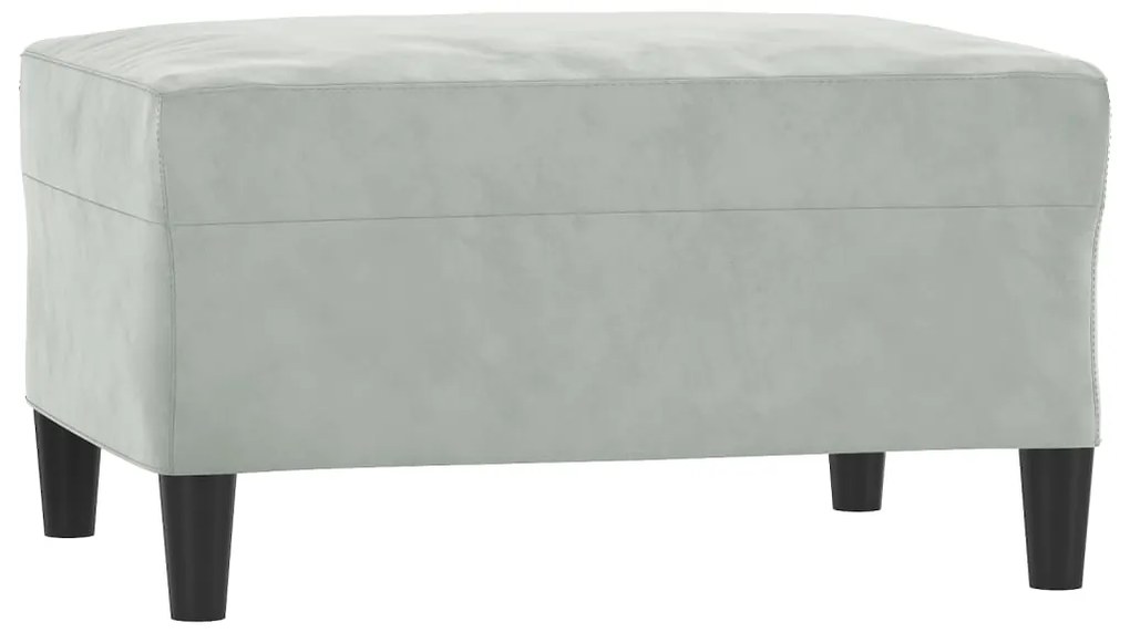 4 pcs conjunto de sofás com almofadões veludo cinzento-claro