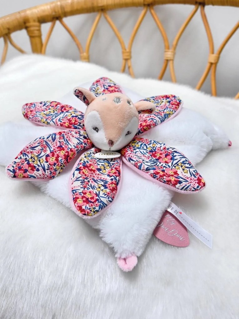 Boneco-doudou pétala, 27 cm, boh'aim - DOUDOU ET COMPAGNIE rosa