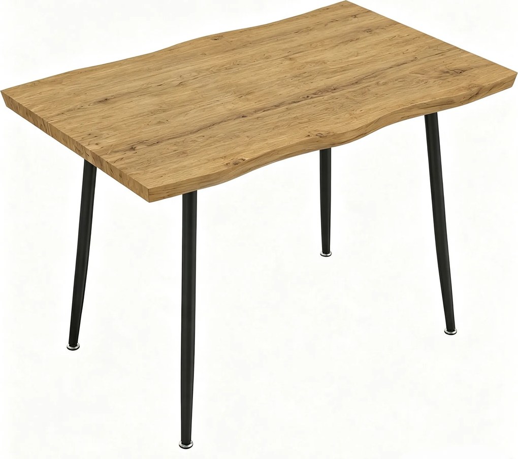 HOMCOM Mesa de Jantar Nórdica para 4 Pessoas, Tampo Espesso e Bordos Curvos, 110x70x75 cm, Carvalho | Aosom Portugal