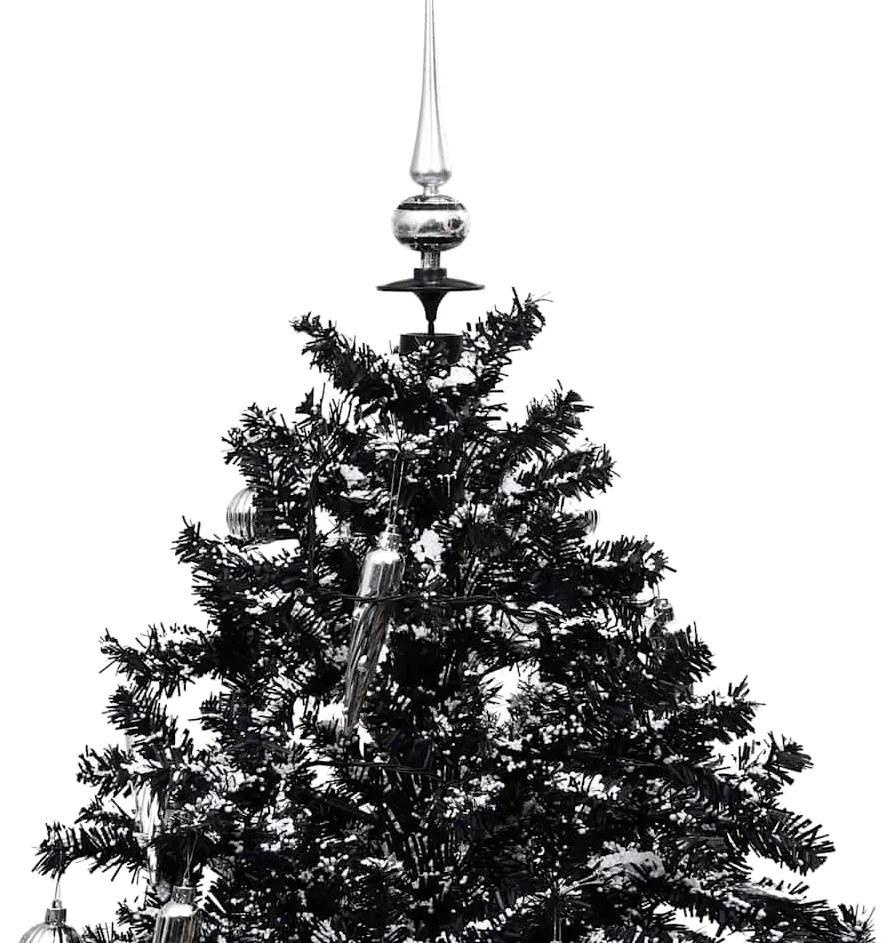 Árvore Natal c/ neve base formato guarda-chuva 190 cm PVC preto
