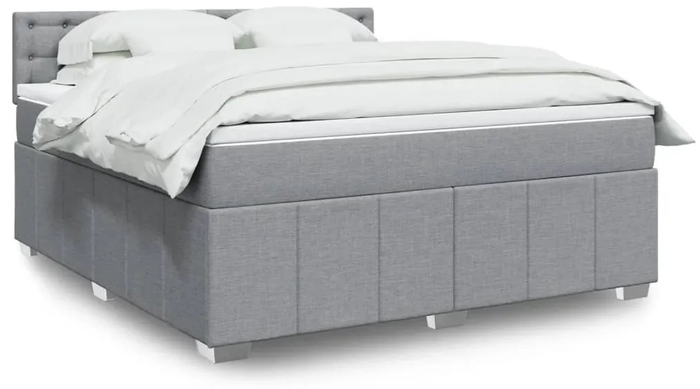 vidaXL Cama com molas/colchão 180x200 cm tecido cinzento-claro