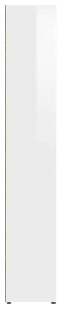 Armários CD 2 pcs 21x16x93,5cm contraplacado branco brilhante