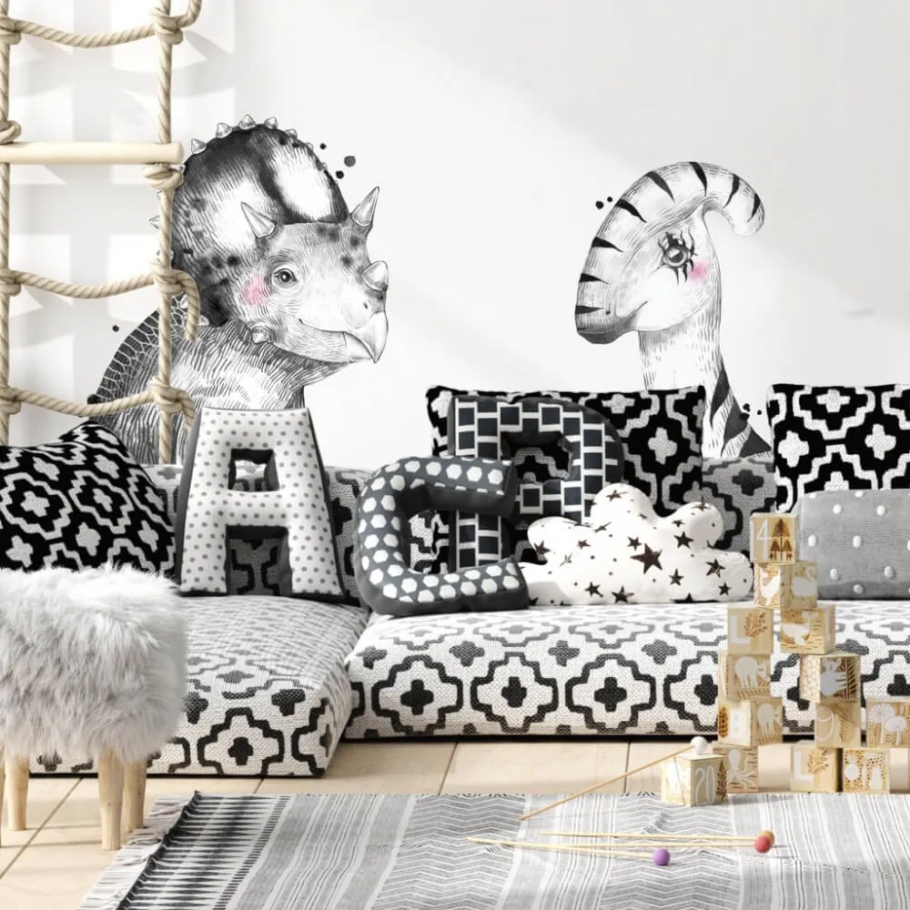 Autocolantes de parede - Triceratops e Parasaurolophus