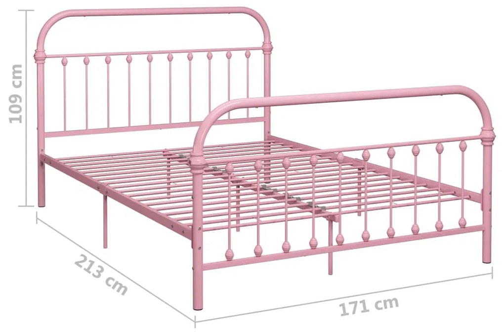 Estrutura de cama 160x200 cm metal rosa