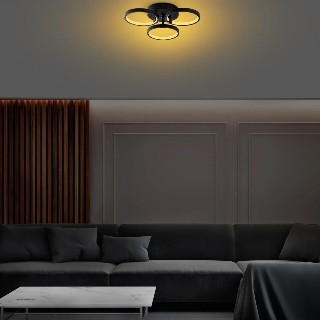 Chandelier Halka – Preto – Largura 37 cm x Altura 9 cm x Profundidade