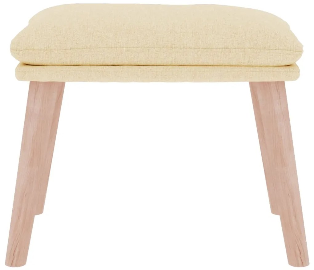 Apoio de pés 45x29,5x35 cm tecido cor creme