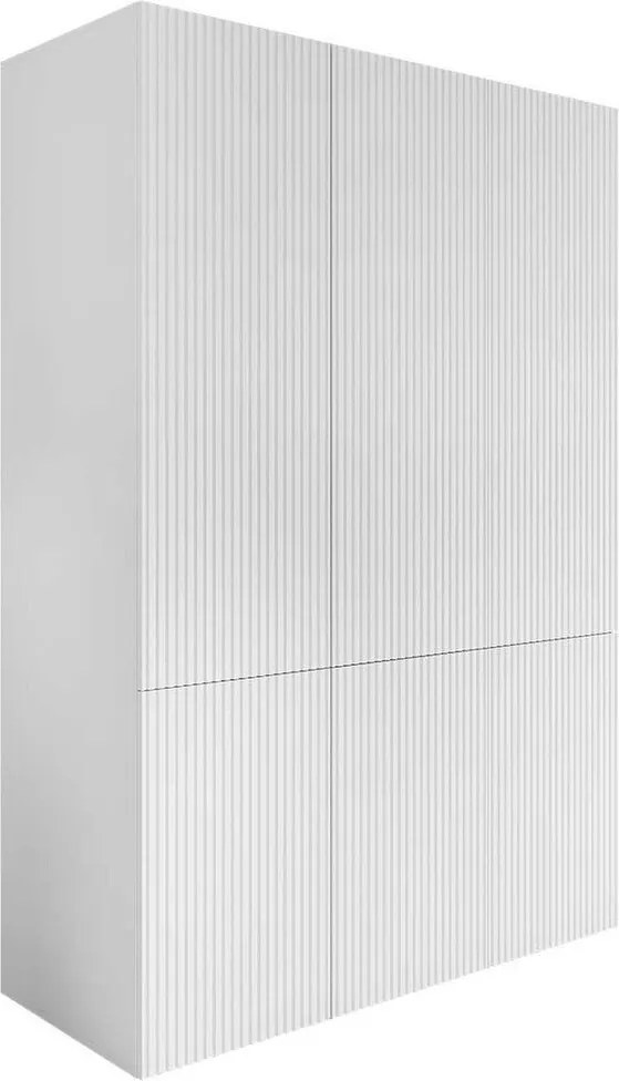 Roupeiro Levmari 114, Branco, 199x135x56cm, Portas para roupeiro: Com dobradiças, Número de prateleiras: 5, Número de prateleiras: 5