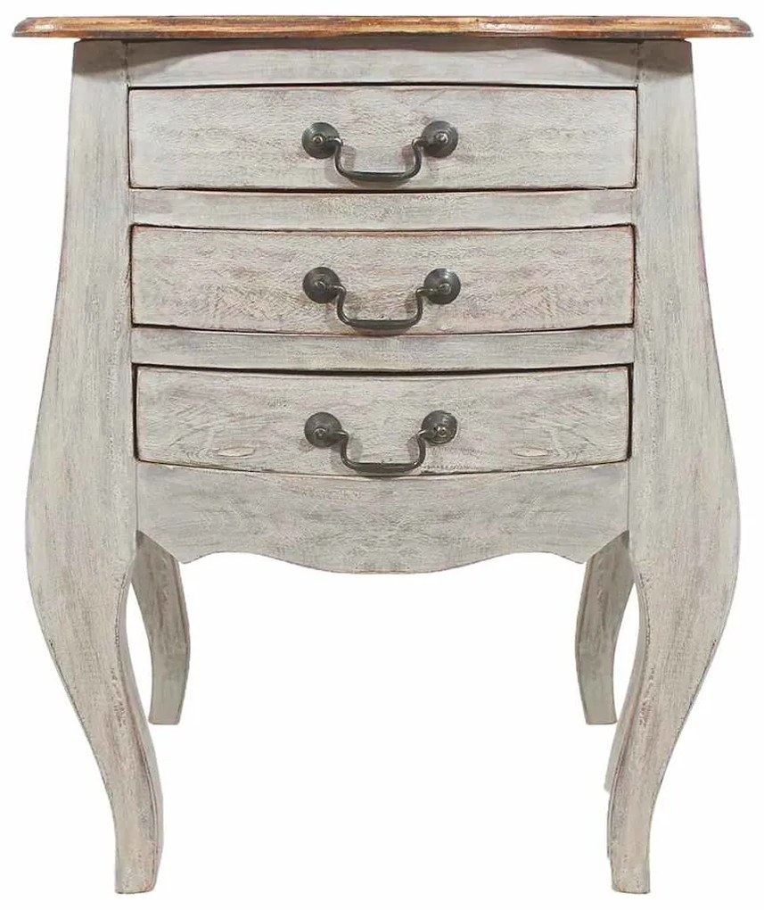 Mesa de cabeceira em madeira de mogno maciça 48x35x64 cm