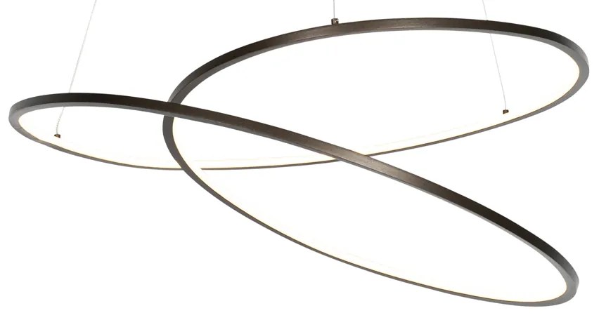 Candeeiro Pendente Design Bronze 72 cm com LED dimmer 3 níveis - Rowan