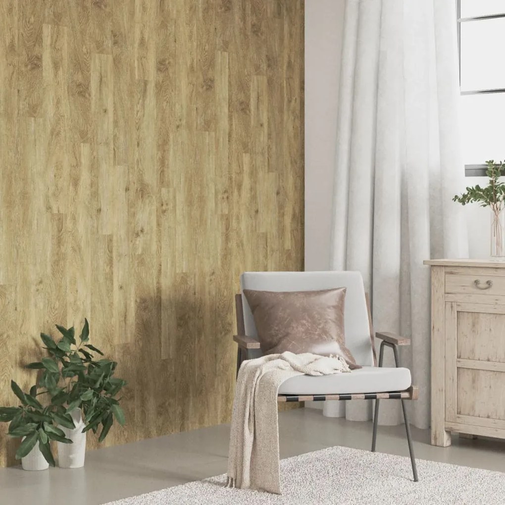 3189143 vidaXL Painel de parede c/ aspeto de madeira 4,12 m² PVC castanho