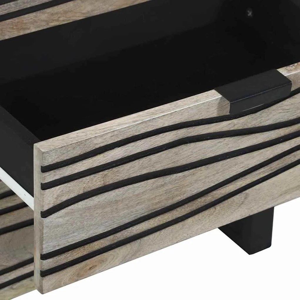 Mesas de cabeceira com gaveta Branco e Preto 50 x 33 x 60 cm