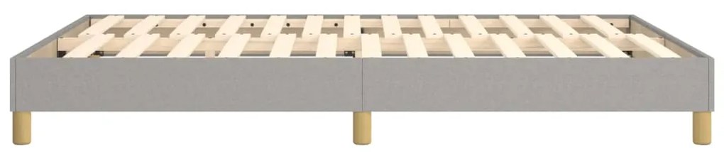 Estrutura de cama sem colchão 140x190 cm tecido cinzento-claro