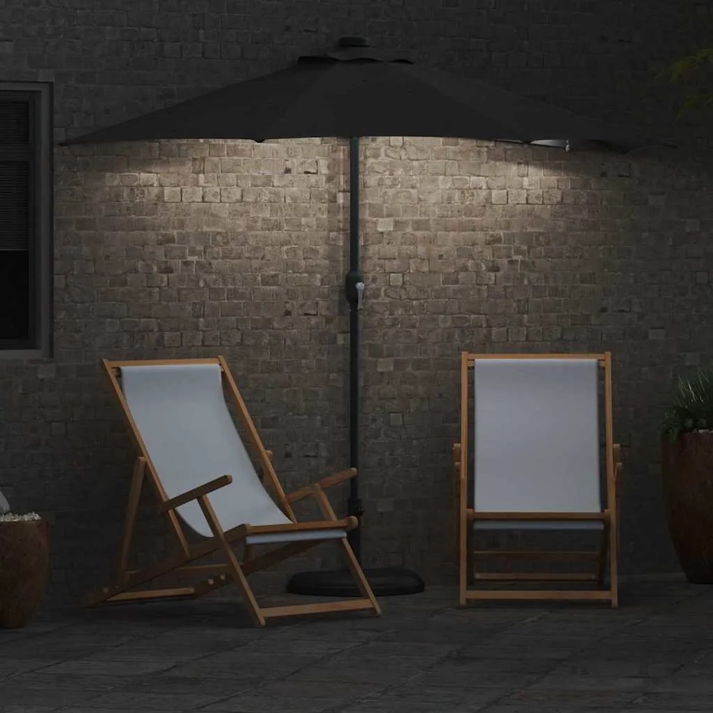 Guarda-sol de Jardim Cinzento-escuro 294 x 150 x 223 cm tecido
