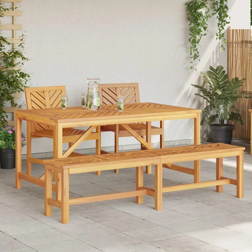 Conjunto de Jantar de Jardim 4 Peças Madeira Maciça de Acácia