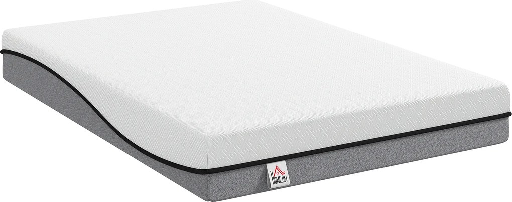 HOMCOM Colchão 140x200cm H3 médio-firme 20 cm de altura Ergonômico, Respirável de espuma viscoelástica com gel, OEKO-TEX &amp; CertiPUR | Aosom Portugal