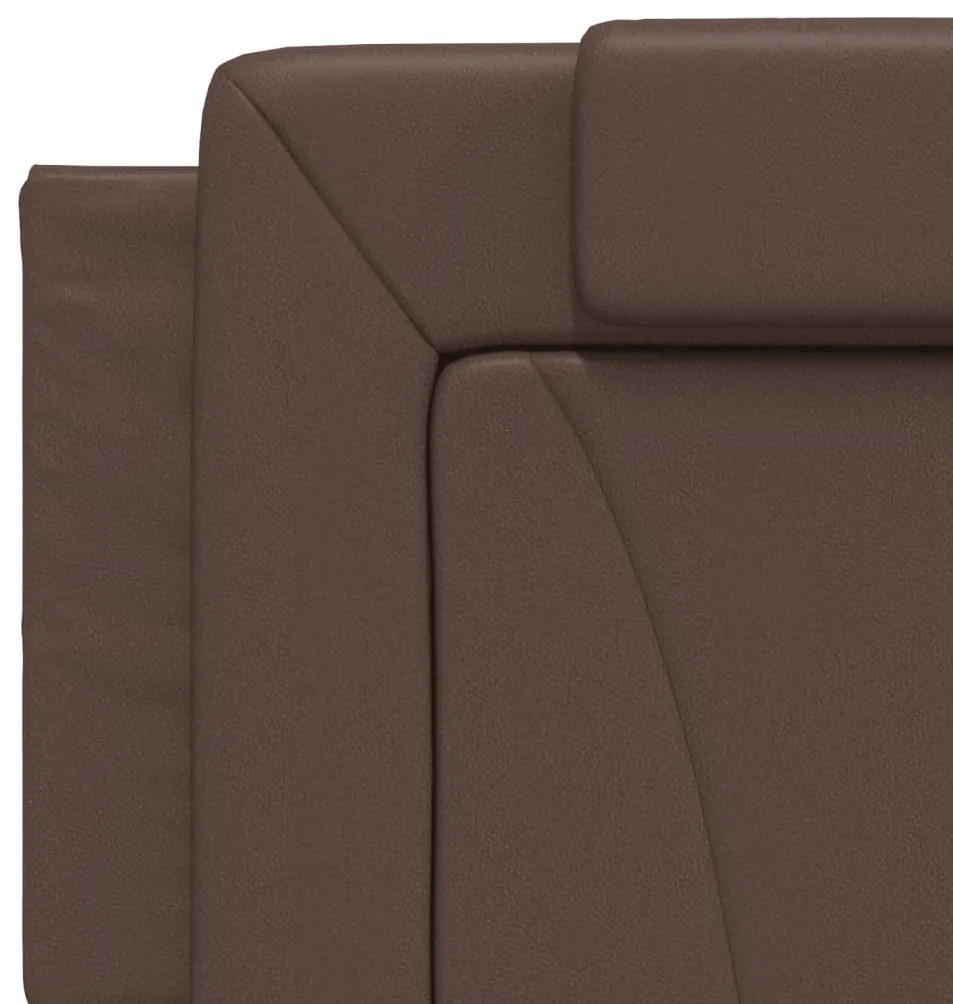 Cama com colchão 160x200 cm couro artificial castanho