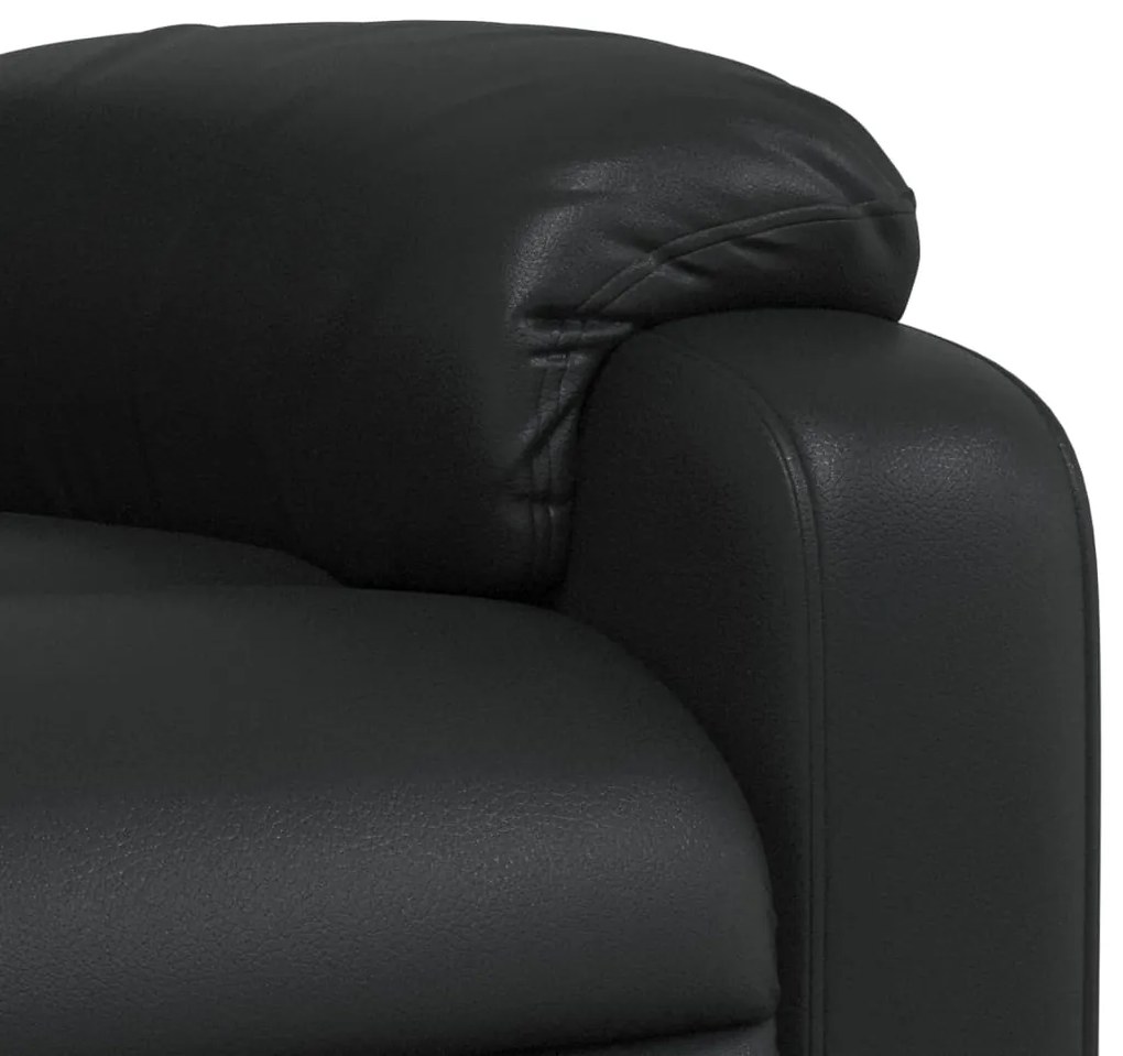 Poltrona reclinável couro artificial preto