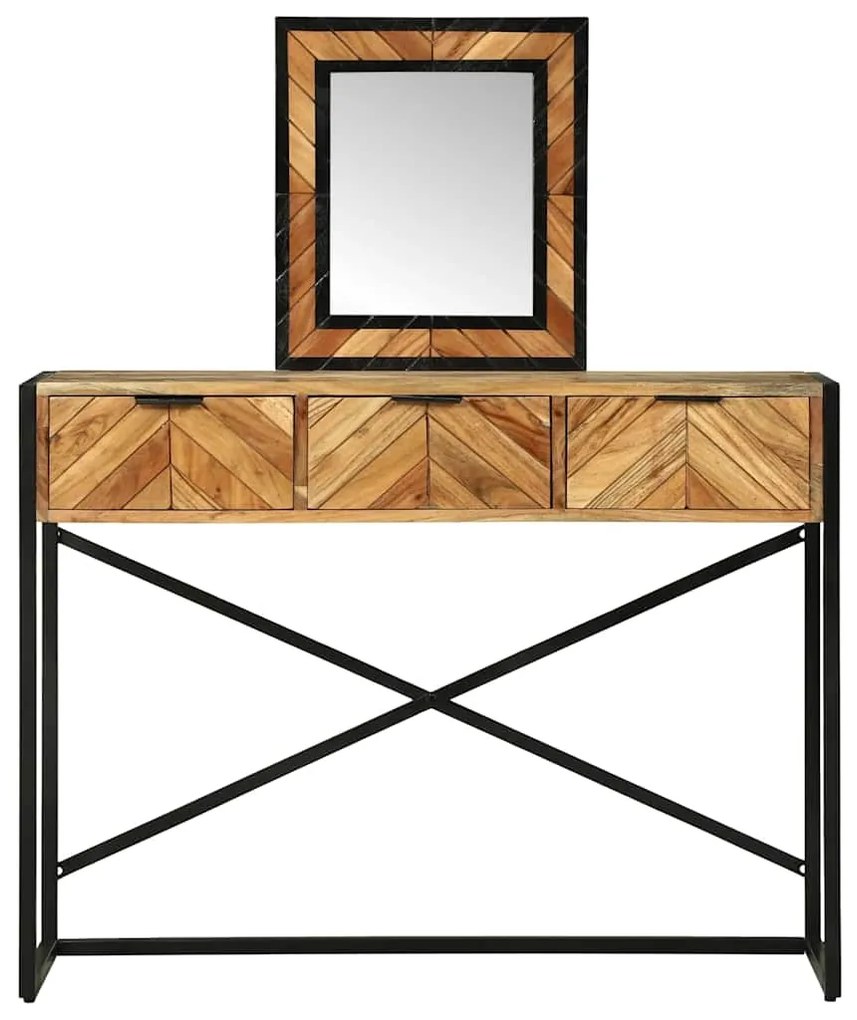 Mesa de Canto com Espelho 100x40x120 cm Madeira Sólida Acácia