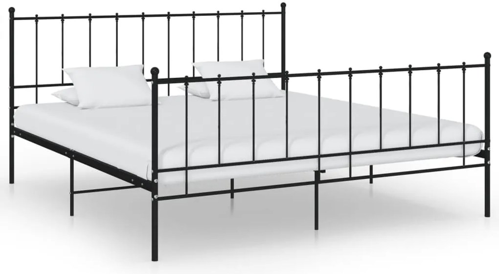 Estrutura de cama 200x200 cm metal preto