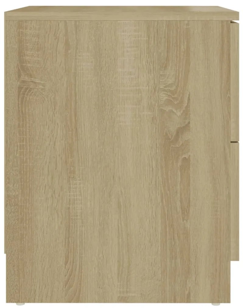 Mesas cabeceira 2pcs 40x40x50cm contraplacado carvalho sonoma