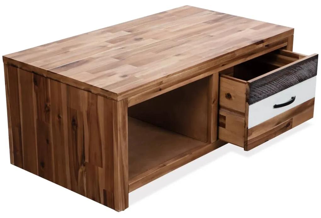 Mesa de centro em madeira de acácia maciça 90x50x37,5 cm