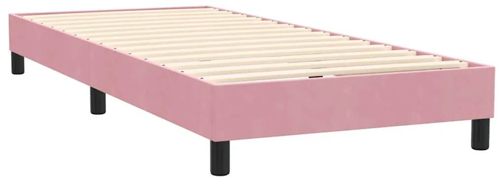 Cama com molas/colchão rosa 90x220 cm veludo