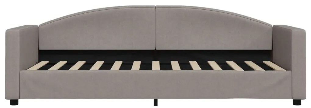 Sofá-cama 80x200 cm tecido cinzento-acastanhado