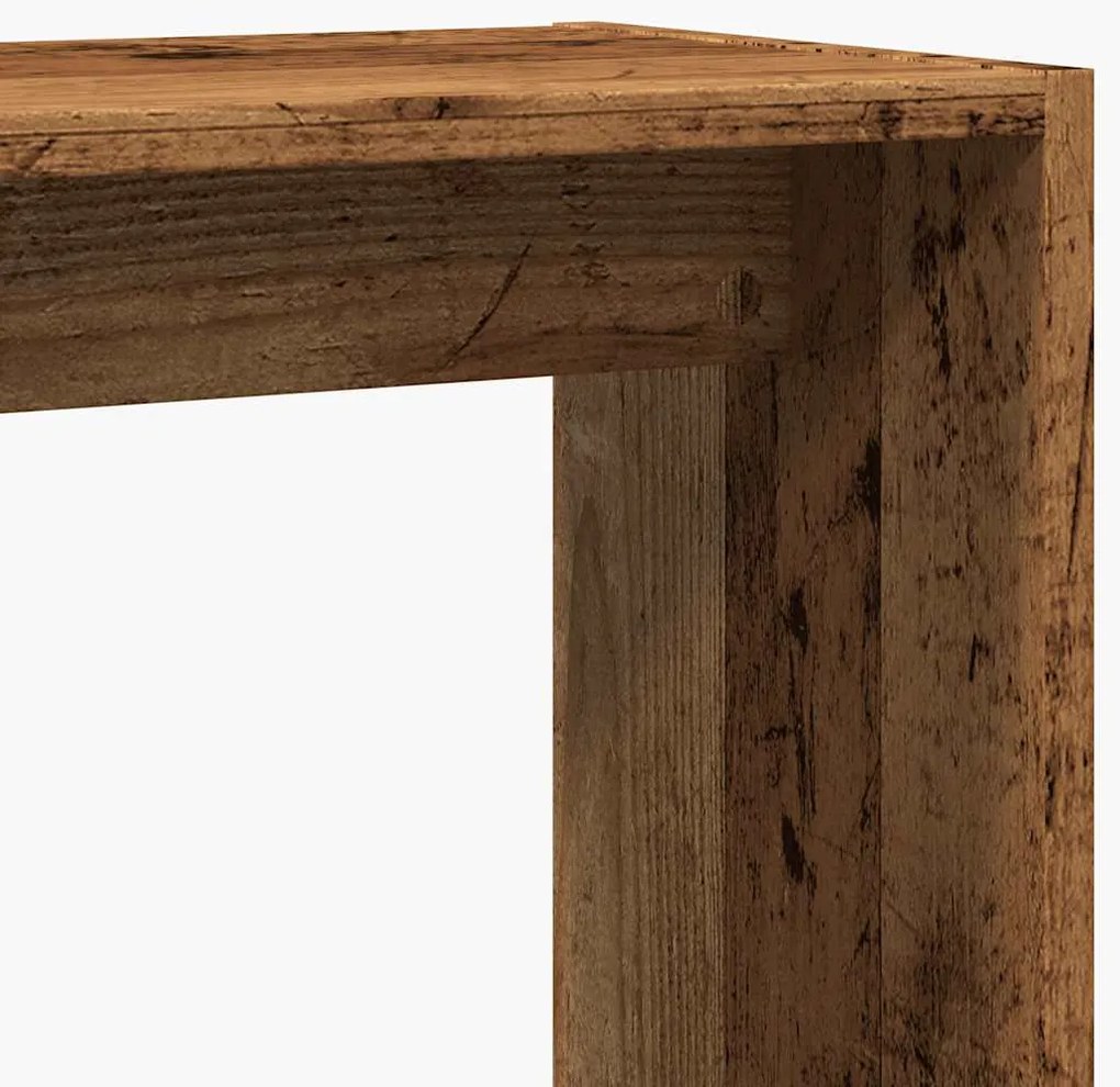 Mesa de apoio madeira velha 50x26x50 cm madeira trabalhada