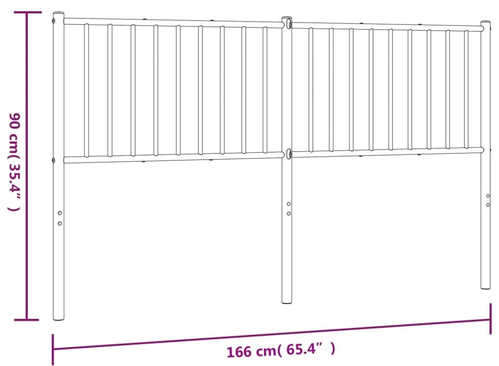 Cabeceira de cama 160 cm metal branco