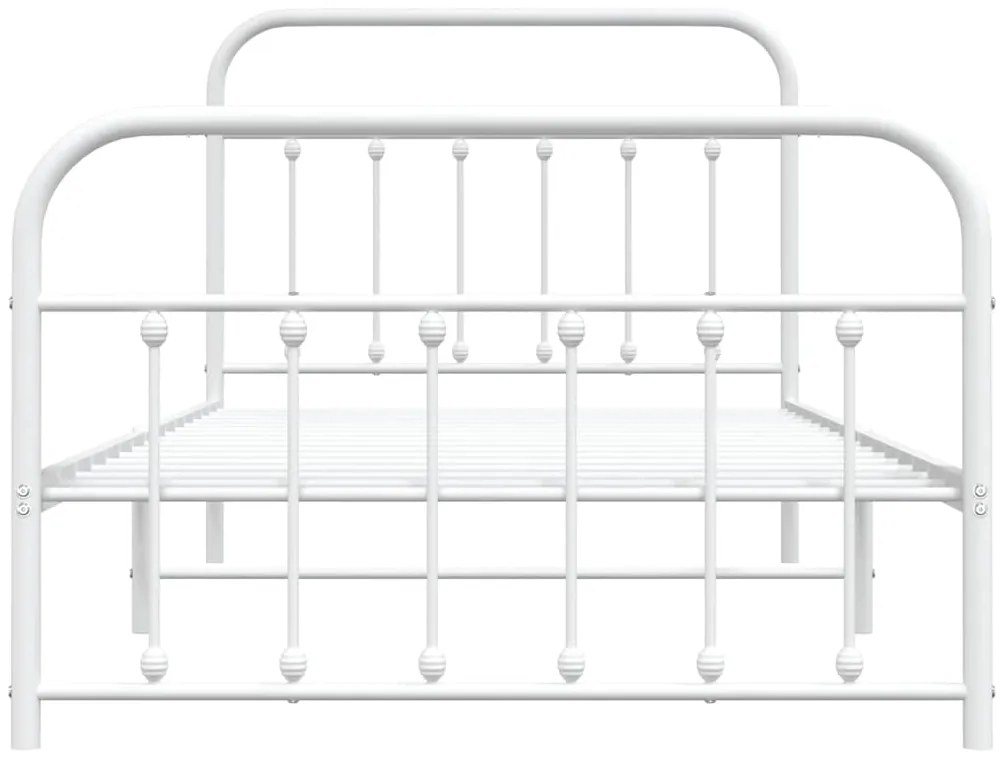 Estrutura de cama com cabeceira e pés 100x200 cm metal branco