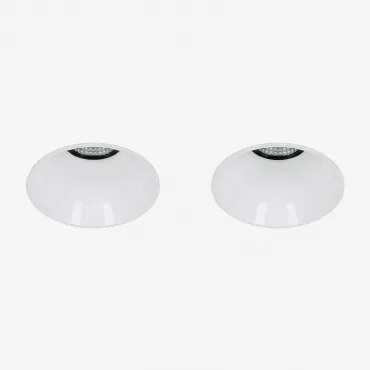 Pack De 2 Downlights Led Embutidos Sem Moldura Trimless Redondos Em Alumínio Luisiana Branco & Branco Neutro 3500k & Ø6,8 Cm & 8 W & 38º - Sklum