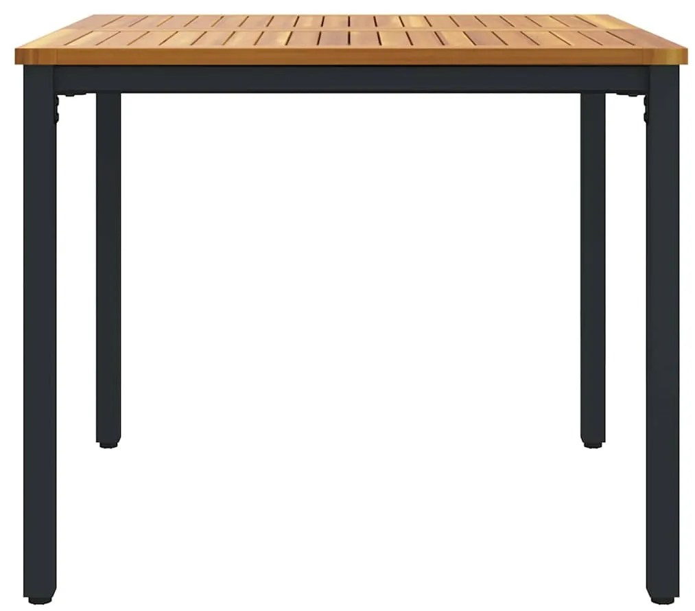 Mesa de Jardim 90 x 90 x 75 cm em Madeira Maciça de Acácia e Metal