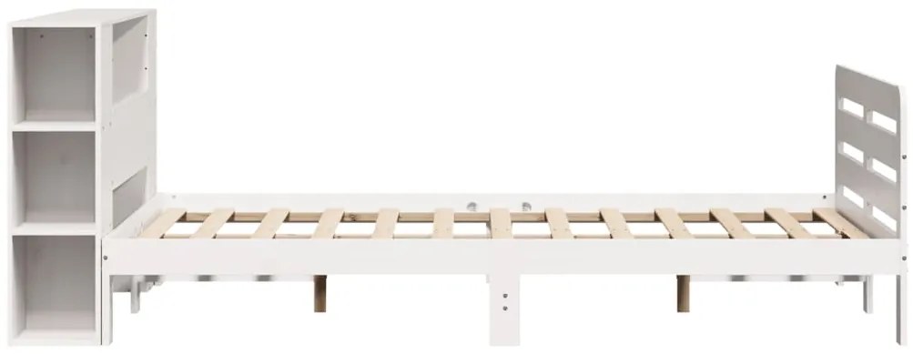 Cama sem colchão 120x190 cm madeira de pinho maciça branco