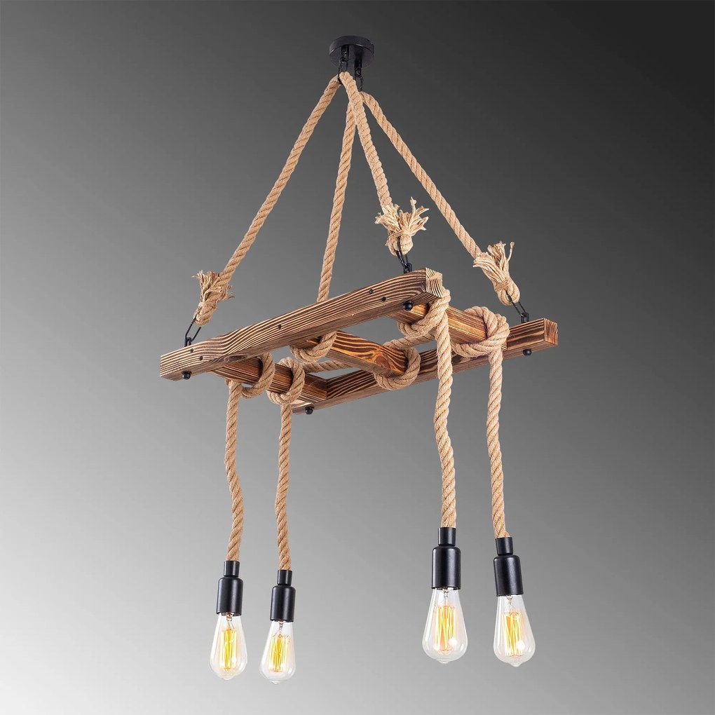 Candeeiro de Teto Erebos – Madeira – 60 x 34 cm
