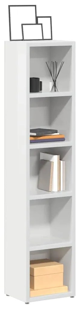 Armários CD 2 pcs 21x16x93,5cm contraplacado branco brilhante