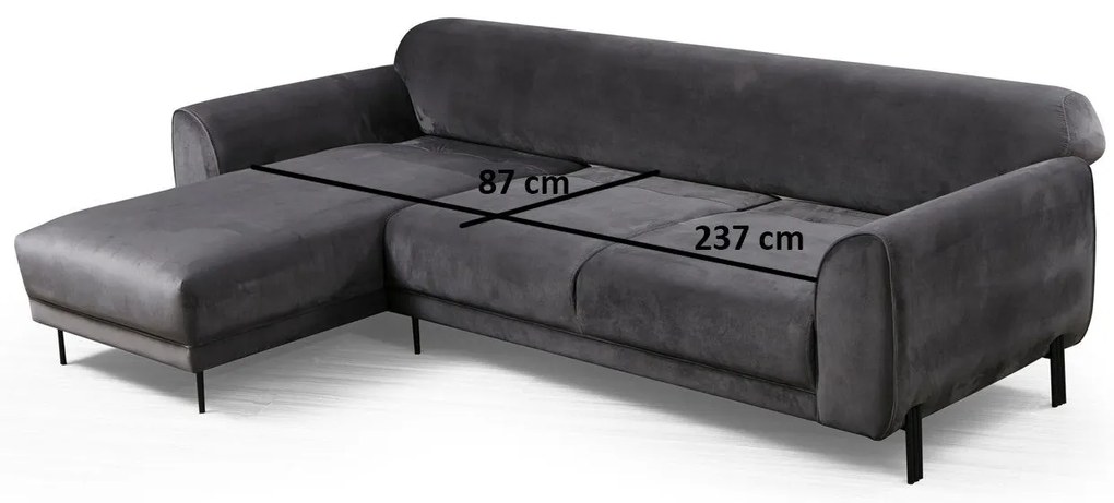 Sofá-Cama de Canto Image Corner - Antracite - 287 x 169 cm