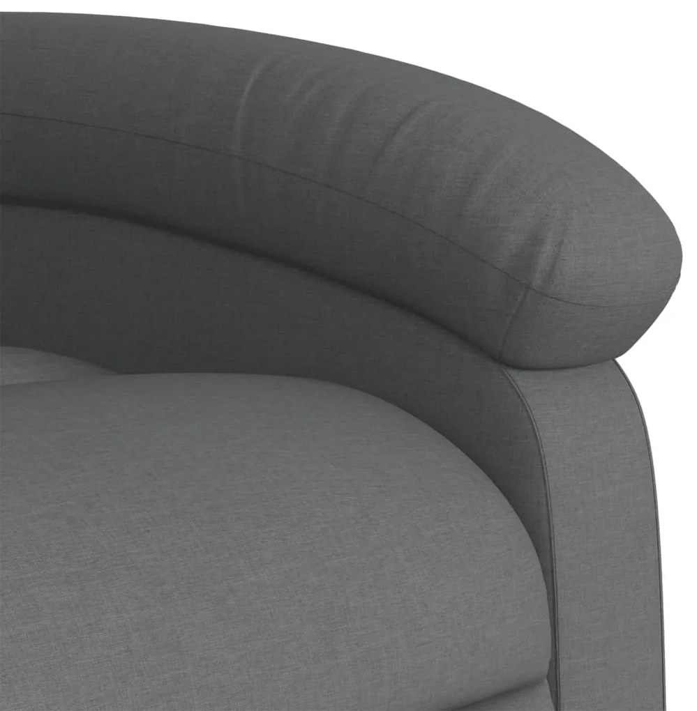 Poltrona elevatória de massagens tecido cinzento-escuro