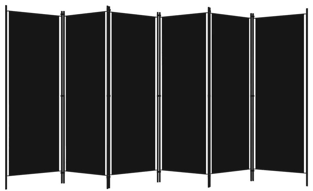 Divisória de quarto com 6 painéis 300x180 cm preto