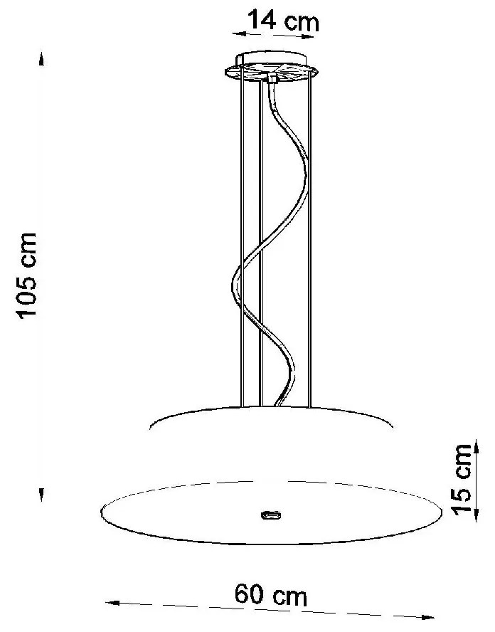 Candeeiro de Teto Suspenso tecido, vidro e aço VEGA 60 Cm Branco