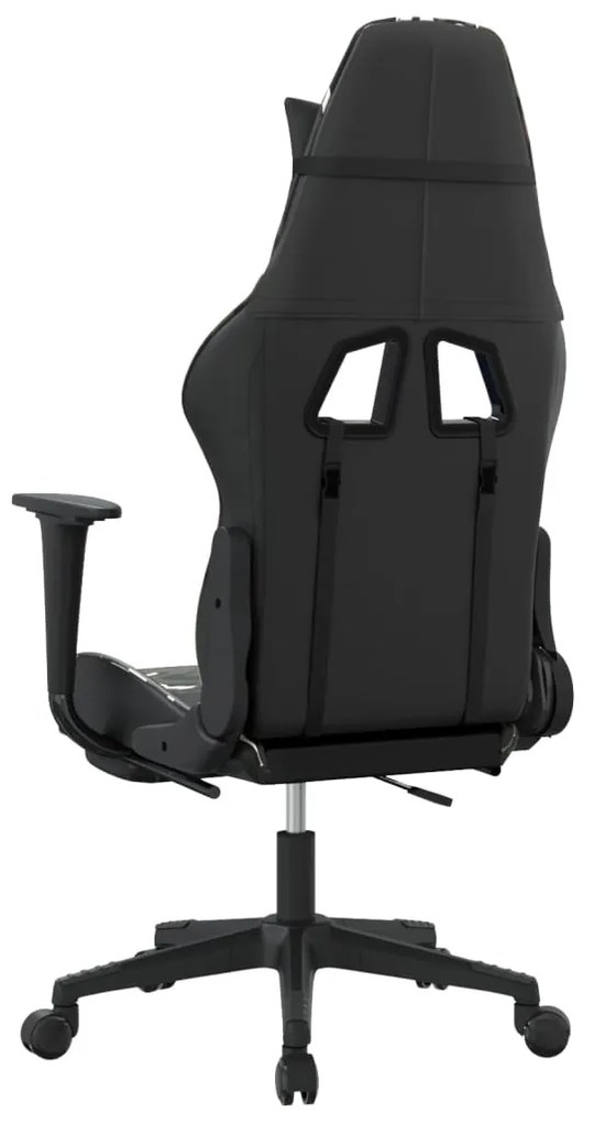 Cadeira gaming massagens apoio pés couro artif preto/camuflagem