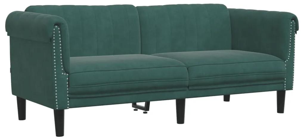 2 pcs conjunto de sofás veludo verde-escuro