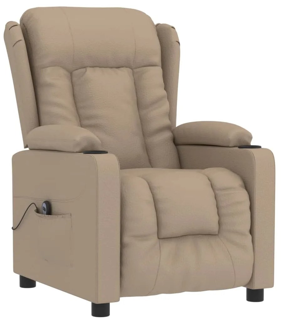 Poltrona reclinável elétrica couro artificial cor cappuccino