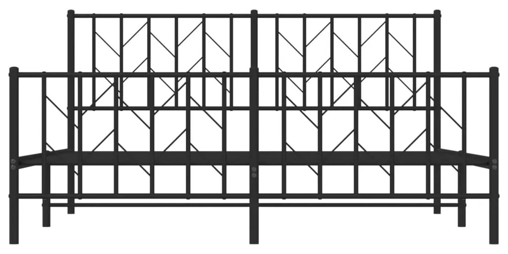 Estrutura de cama sem colchão com pés 160x200 cm preto
