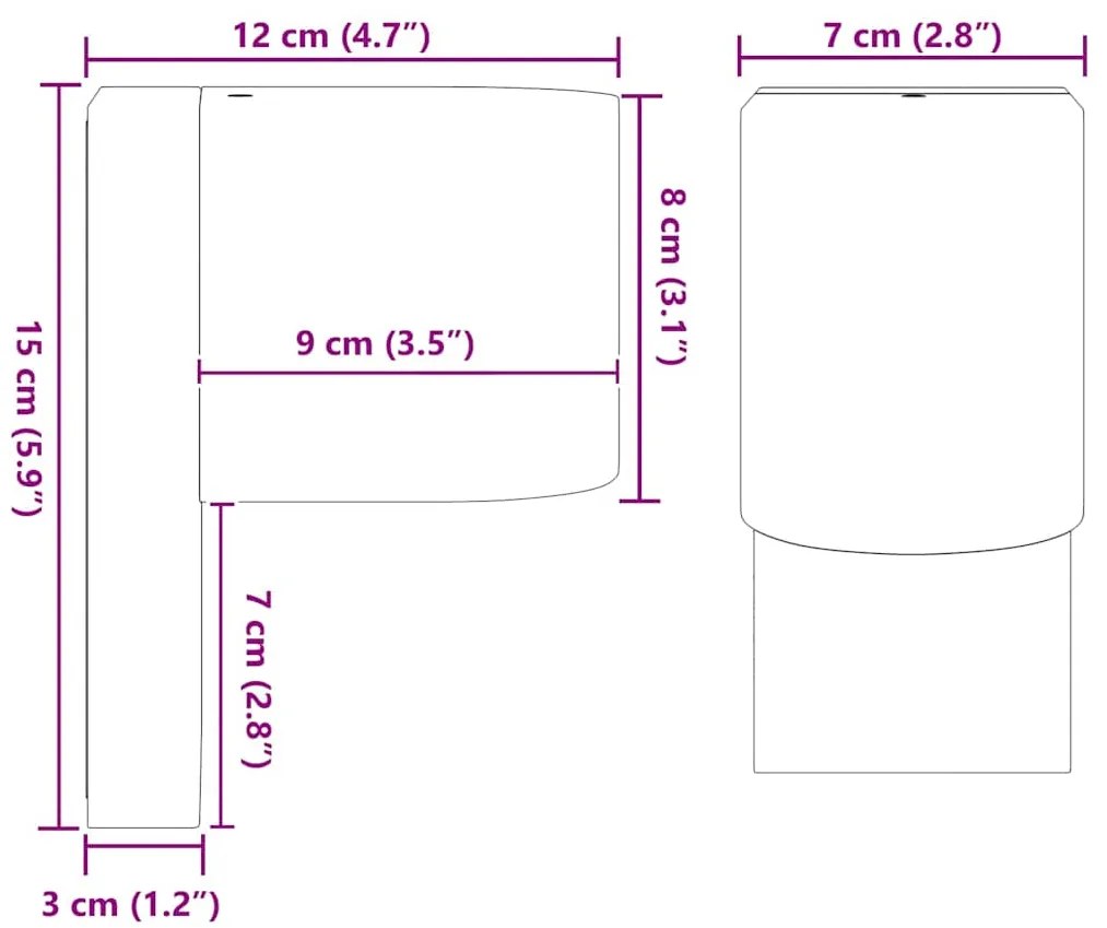 Arandelas de Parede Externas 2 pcs Aço Inoxidável Preto IP44