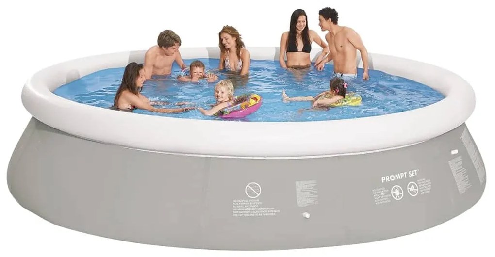 90778 Jilong Piscina insuflável redonda 450 x 122 cm cinzento