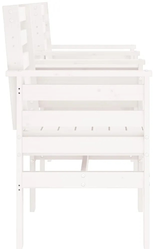 Banco de jardim 2 lugares com mesa pinho maciço branco
