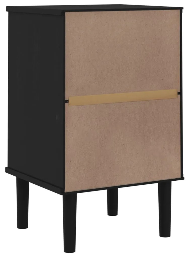 Mesa de cabeceira SENJA 40x35x65 cm pinho maciço preto
